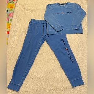 Tommy Hilfiger sweatshirt&sweatpants!Size:S, Color:Blue